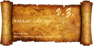 Vattai Zádor névjegykártya